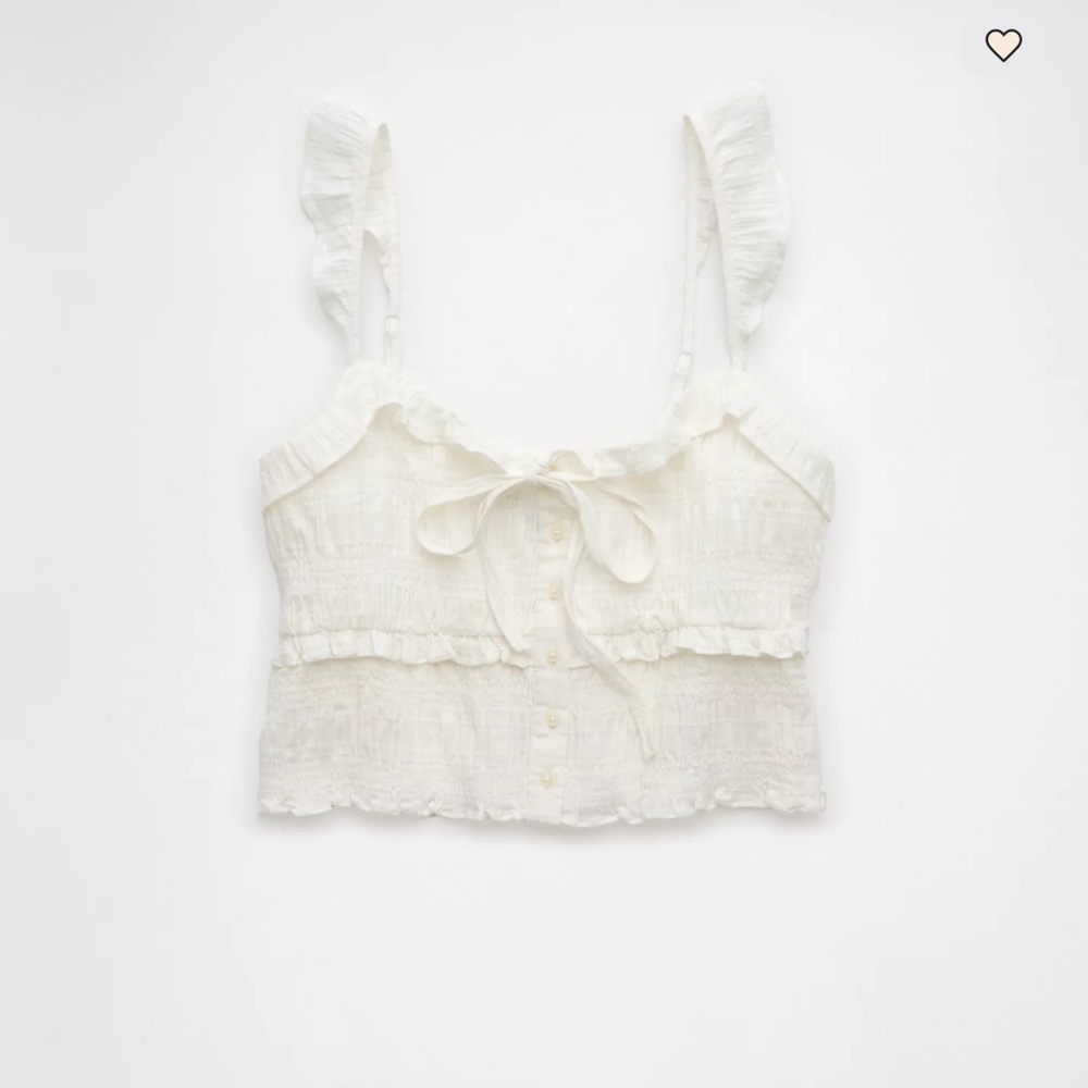 Aerie Eagle Smocked Ruffle Tank Top Size XS!  In original AE packaging! - Picture 3 of 7
